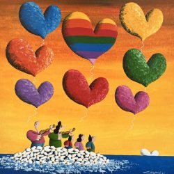 Journey For Pure Heart With Spring Joy And Rainbow Blisses<br> 76x76cm(29)<br> Acrylic On Canvas<br> 2022