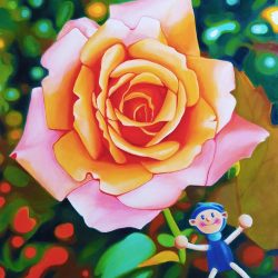 綻放-一心一意-精靈<br> Blossom-Wholeheartedly-Elf<br> 72.5x53cm (20) <br> Oil on canvas <br> 2019