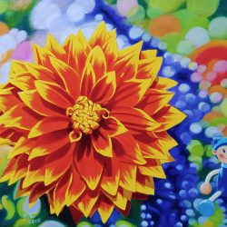綻放-大利繽紛-精靈<br> Blossom-Colourful-Elf<br> 72.5x53cm (20) <br> Oil on canvas <br> 2019