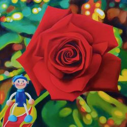 綻放-真心真意-精靈<br> Blossom-Sincerely-Elf<br> 72.5x53cm (20) <br> Oil on canvas <br> 2019