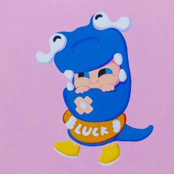大傻龙-蓝 <br> 40x50cm <br> Acrylic on Linen <br>  2022