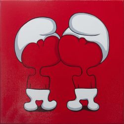 赛-脸<br> 50x50cm <br> Acrylic on Linen <br> 2022