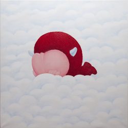 趴在云彩上 <br> 80x80cm <br> Acrylic on Linen <br> 2023