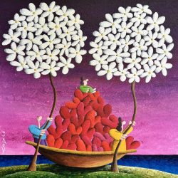 Filled With Love From Past, Heading To Future With Hopes<br> 76x76cm(29) <br> Acrylic On Canvas<br> 2023