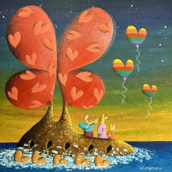SOLD<br> Family And Love Is A One Way Journey<br> 76x76cm(29) <br> Acrylic On Canvas <br>  2023