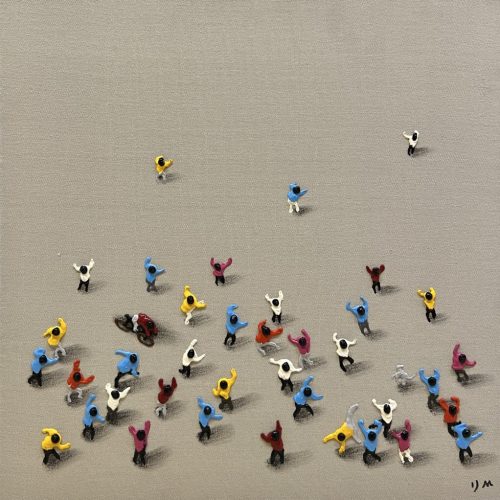 SOLD <br> 人<br> People<br> 50x50cm(13)<br> Acrylic On Canvas<br> 2022