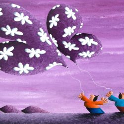 Love Elevates Us Like Children's Kite<br> 122x92cm<br> Acrylic On Canvas<br> 2017