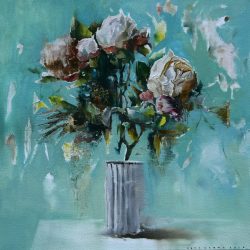 有些話 <br> Some Words<br> 66x66cm (22)<br> Oil on Canvas<br> 2022