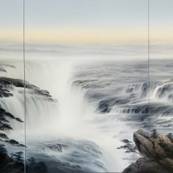 流煇飛瀑 <br> Glistening Soar Falls<br> 330x150cm(248）<br> Oil On Canvas<br> 2023