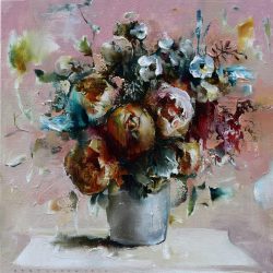 絢麗<br> Gorgeous <br> 66x66cm (22)<br> Oil on Canvas<br> 2020