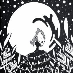 SOLD<br>月凝 <br> Moon Serenity <br> 30x30x4cm(5) <br> Ink & Acrylic On Canvas <br> 2024