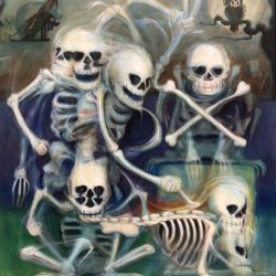 骷髏之舞 <br> The Skeleton Dance<br> 65x53cm(17)<br> Acylic On Canvas<br> 2024