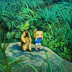 在森林中心呼喊愛 <br> Crying Out Love In The Center Of The Jungle<br> 76x76cm(29) <br> Oil On Linen<br> 2024