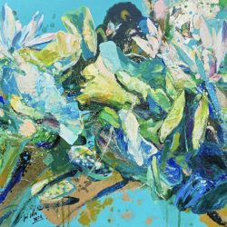 秘密故事 <br> Secret Stories<br> 73x60cm (22)<br> Mixed Media On Canvas<br> 2024