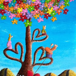 Like Bird's Nest, Family Is Formed With Utmost Care and Love <br> 100x76cm(38)<br> Acrylic On Canvas <br> 2020