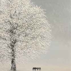 SOLD<br>芳雪漣天情亦長 <br> Fragrant Snow Love Enduring <br> 102x81x3cm (40) <br> Oil On Canvas <br> 2024