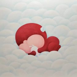 SOLD<br> 小兔子乖乖 <br> Good Little Bunny <br> 76x76cm (29) <br> Acrylic On Linen <br> 2024
