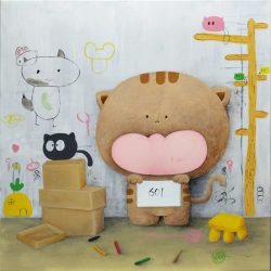 塗鴉罪犯-編號601 <br> Graffiti Criminal-No. 601<br> 76x76cm (29) <br> Acrylic On Linen <br> 2024