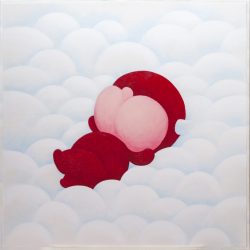 SOLD<br> 翹個二郎腿<br> Cross-Legged <br> 76x76cm (29) <br> Acrylic On Linen <br> 2024