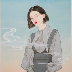 白晝中的月亮 <br> Moonlight In Daytime <br> 120x60cm(36) <br> 紙本設色 Colour On Paper<br> 2024