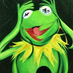 既視感-科米蛙<br> Somewhere In Time-Kermit The Frog <br> 45.5x38cm(8) <br> Acrylic On Canvas <br> 2024