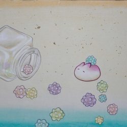 SOLD <br>金平糖 <br>Konpeito<br>30x45cm (7)<br>紙本設色、金屬箔Colour On Paper & Metallic Foil <br>2024