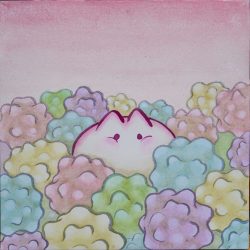 SOLD<br>金平糖三 <br> Konpeito III<br>20x20cm (2)<br> 紙本設色、金屬箔Colour On Paper & Metallic Foil <br> 2024