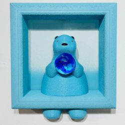 Melancholy Bear(Light Blue)_Sun Woo-Kim_ 21.5x19.5x6.5cm_Glass and PLA_2025