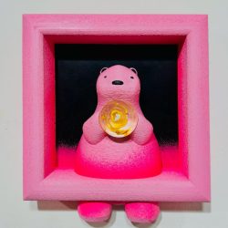 Melancholy Bear(Pink)_Sun Woo-Kim_ 21x18.5x6cm_Glass and PLA_2025