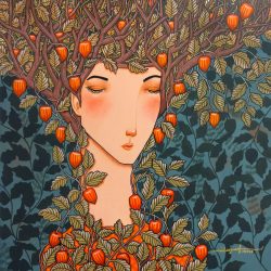 Physalis Dream 燈籠果之夢_Emila_50x50cm(13)_Acrylic On Canvas_2024