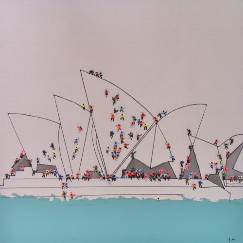 SOLD_人_People_JJ Marino_80x80cm(32)_Mixed Media On Linen_2018