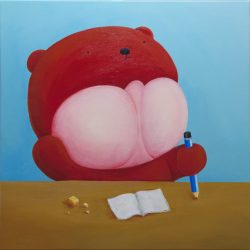不想写作业_Not In The Mood For Homework_Zhe Bin-Li_76x76cm(29)_Acrylic On Linen_2024