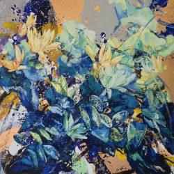 Echoes in porcelain hue 青花回响 _Soon Lai Wai_122x122cm_Mixed Medium On Canvas_2025