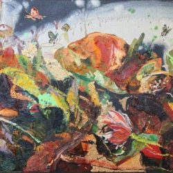 流連忘返 <br> Lingering<br> 50x150cm (38)<br> Mixed Media On Canvas<br> 2022