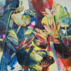 春天 <br>Spring<br> 61x61cm (19)<br> Mixed Media On Canvas<br> 2019
