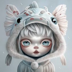 Kii © Fins Of Fortune<br>50x50cm(13)<br>Mixed Media On Canvas<br>2025 Kii © Fins Of Fortune<br>50x50cm(13)<br>Mixed Media On Canvas<br>2025