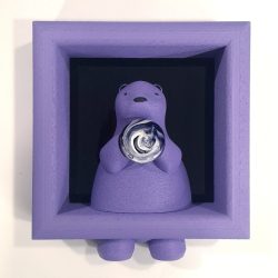 Melancholy Bear(Purple)<br>22x20x7cm<br>Glass and PLA<br>2025