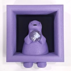 Melancholy Bear(Purple)<br>22x20x7cm<br>Glass and PLA<br>2025