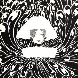 金蕊未语<BR> The Unspoken Light<BR> 50x50x4cm<BR> Ink And Acrylic On Canvas_2025