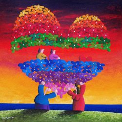 Holding You Tight With Love<br> 76x76cm(29) <br> Acrylic On Canvas <br> 2025