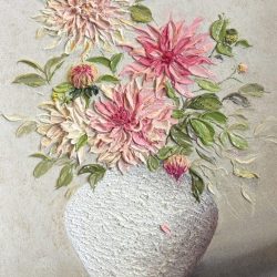 Spring In The Painting 白瓷承夏陽滿綻_Chen Li Wei_45x61cm(15)_Oil On Canvas 布面油彩