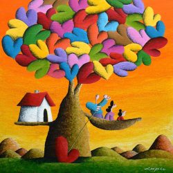 Family Found With Love, Shines With Joy<br> 73x73cm(27) <br> Acrylic On Canvas <br> 2024 Family Found With Love, Shines With Joy<br> 73x73cm(27) <br> Acrylic On Canvas <br> 2024