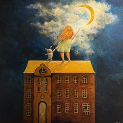 月夜<br> Moon Night<br> 61x61cm(19)<br> Oil On Canvas<br> 2020