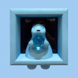 Melancholy Bear(Blue)<br>22x20x7cm<br>Glass and PLA<br>2026 Melancholy Bear(Blue)<br>22x20x7cm<br>Glass and PLA<br>2026
