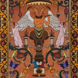 XV 惡魔<br> XV The Devil<br> 30x60cm(9)<br> Mixed Media On Canvas<br> 2025