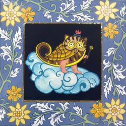 貓頭鷹魔術師 The Owl Magician_So Man Ting_30x30cm(5)_Mixed Media On Canvas_2024 貓頭鷹魔術師 The Owl Magician_So Man Ting_30x30cm(5)_Mixed Media On Canvas_2024